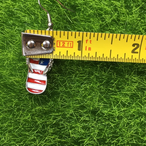 USA Flag Sandal Earrings - Picture 8 of 9